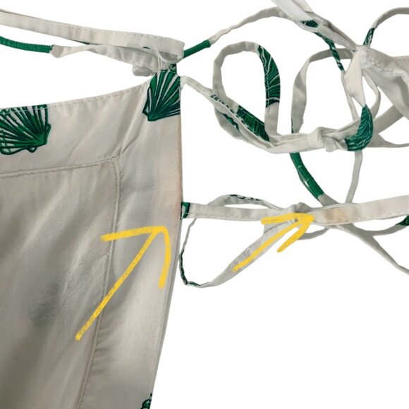 Anthropologie Maeve Halter Tiered Maxi Dress M White Green Seashell Resortwear - Picture 6 of 15